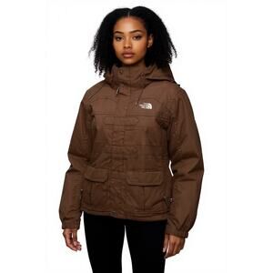 North Face Hyvent Brown 2 in1 Ski Snowboard Jacket Hooded Women's Small